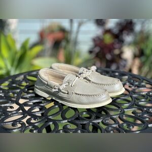 Sperry —  Silver Boat Shoes